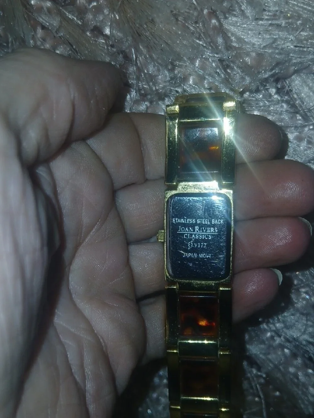 Joan Rivers Classic Vintage 90's Faux Tortoiseshell Bracelet Watch Needs Battery